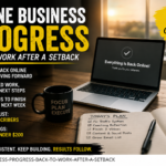 Online business progress after a hosting setback, with blog traffic work, video creation goals, email list building, and consistent daily progress.