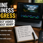 Online business progress with first YouTube video nearly ready, CapCut editing, email list growth and organic traffic work