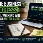 Online business progress with email list growth, content creation and affiliate marketing systems