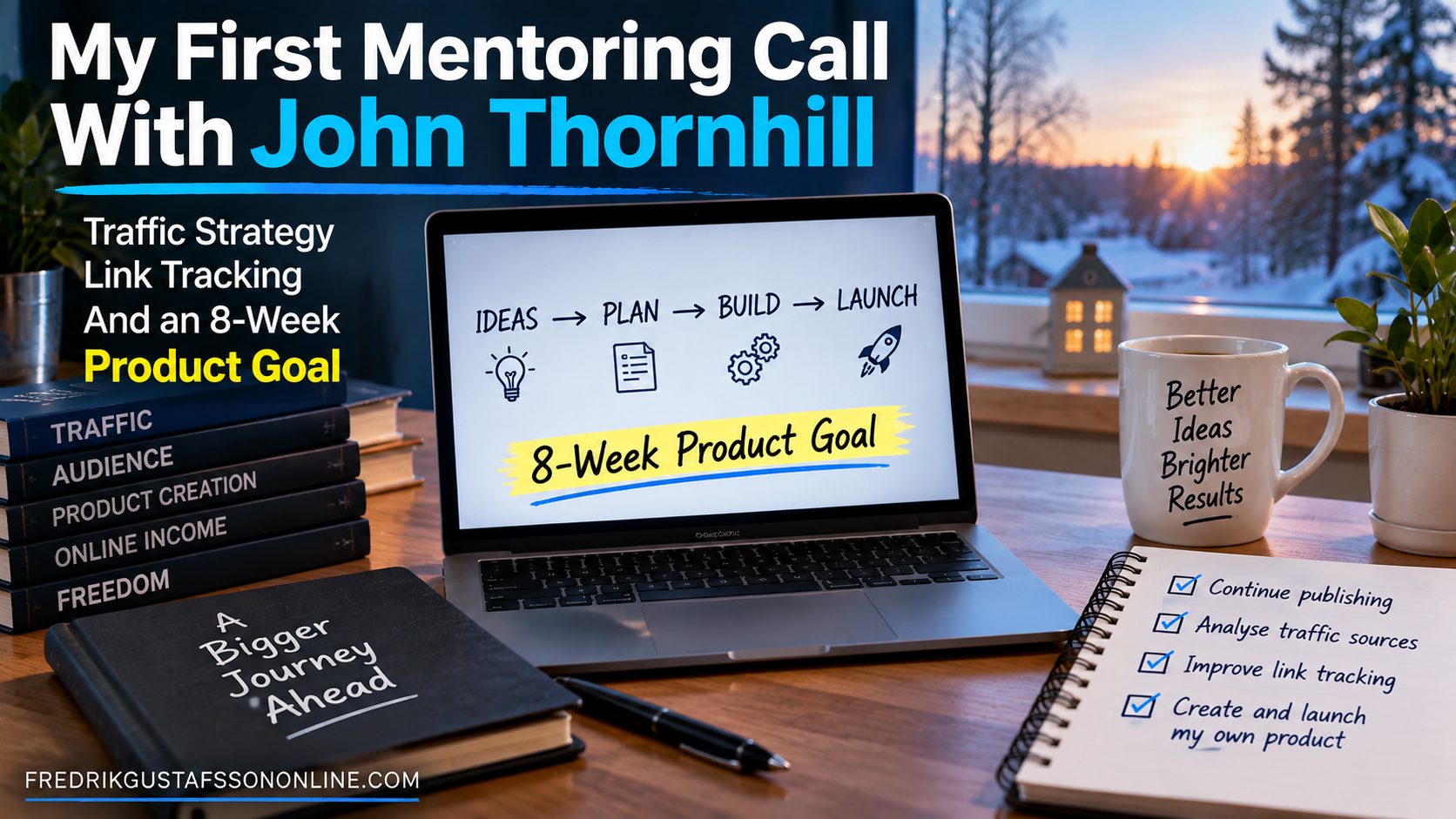 John Thornhill mentoring call and 8-week product launch goal for my online business journey