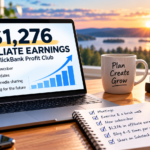 ClickBank Profit Club earnings of $1,276 with affiliate marketing growth chart