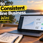 Stay consistent in online business with small wins, content, exercise and steady progress