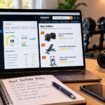 YouTube affiliate product research using vidIQ and Amazon Best Sellers to find low competition fitness products